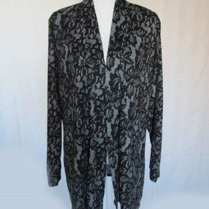 New Women’s Lane Bryant Open Front Long Lace Imitation Print Open Cardigan 18/20